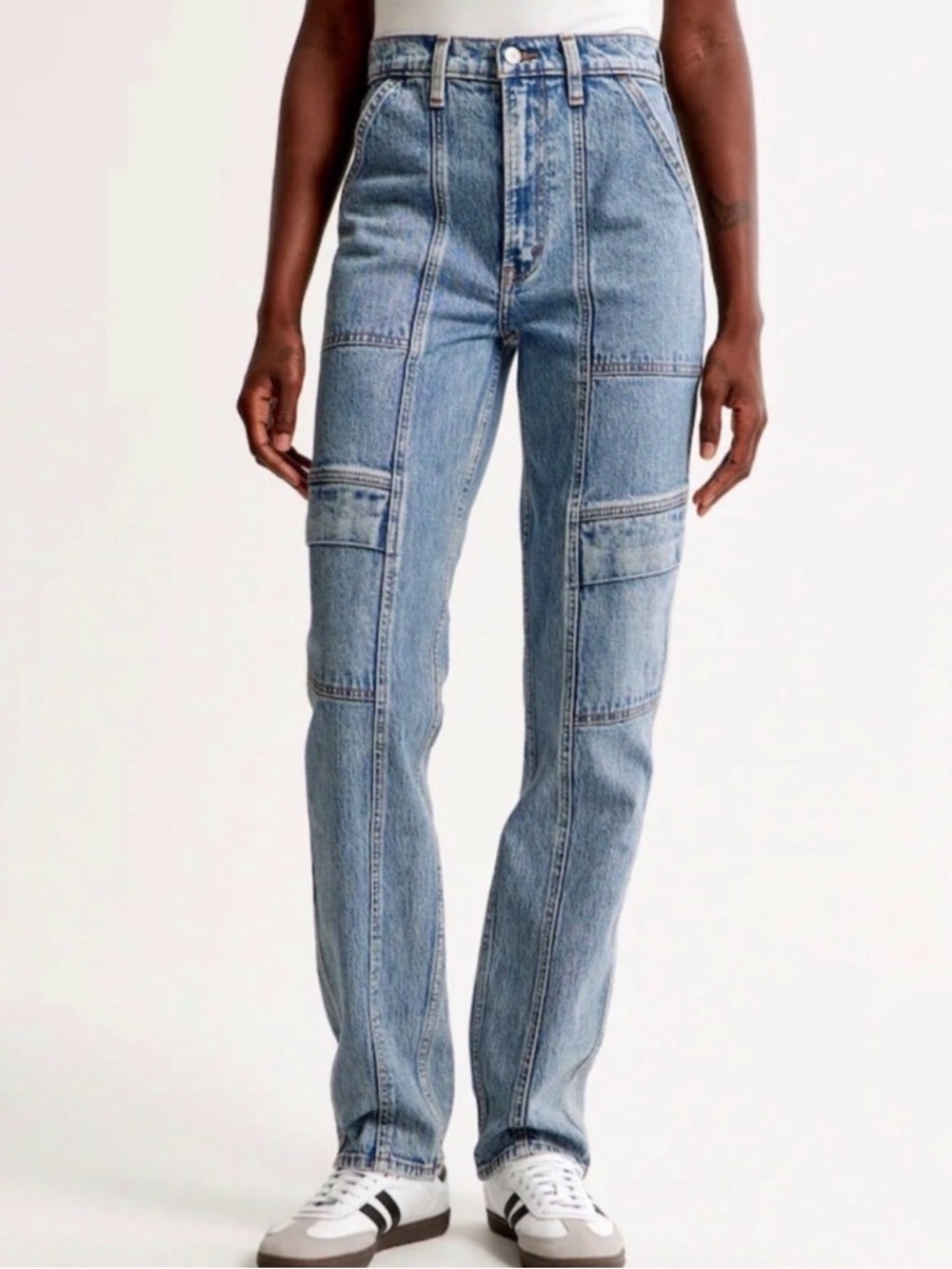 Abercrombie & Fitch Cargo Jeans 90s straight ultra high rise 14 long